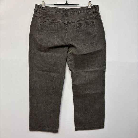 Sundance Women Utility Wide Leg Jeans Size 14 Gray Denim D046 -1 - Picture 14 of 16